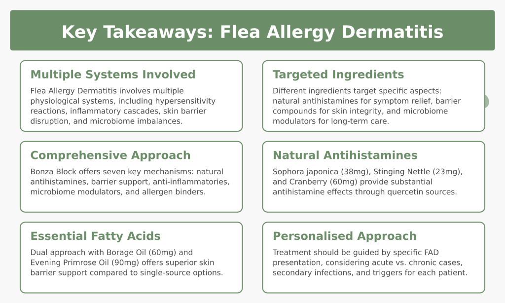 Bonza Bioactive Bites Block Natürliches Antihistaminikum für Hunde mit Flohallergie und Dermatitis FAD-Key-Takeaways