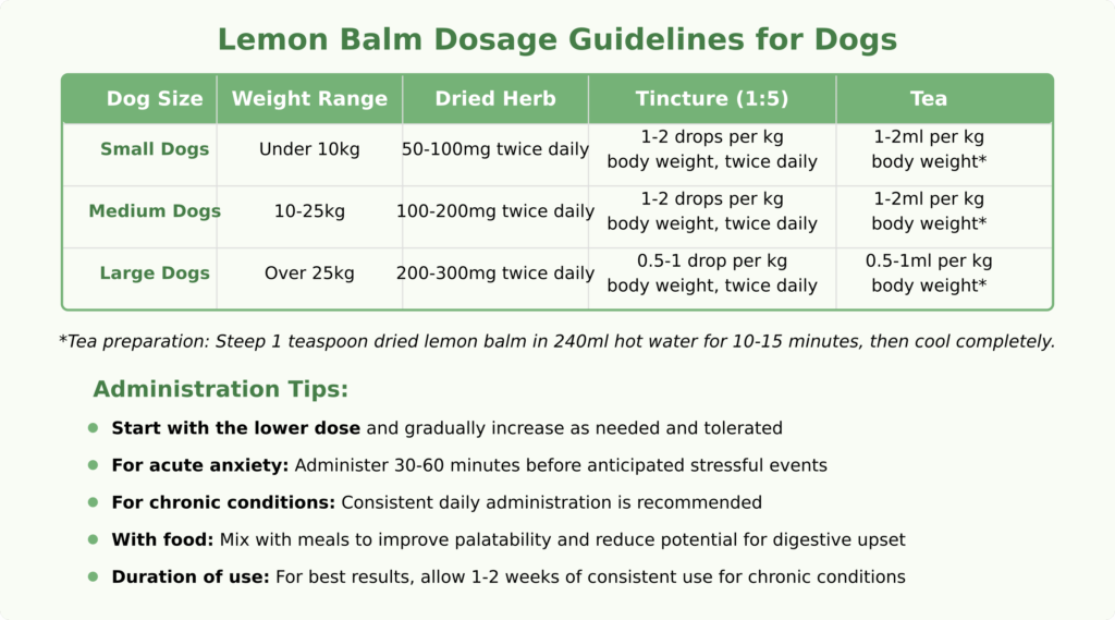 Dosage de la mélisse pour les chiens