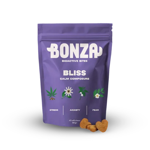Bonza Bliss Bioactive Bites Natuurlijk Kalmerende Supplement voor Stress, Angst en Angstproblemen bij Honden