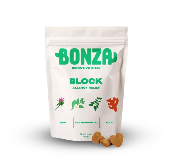 Bonza Bioactive Bites Block Natürliches Antihistaminikum für Hundeallergien - Haut-, Futter-, Floh-, Umwelt- und saisonale Allergien
