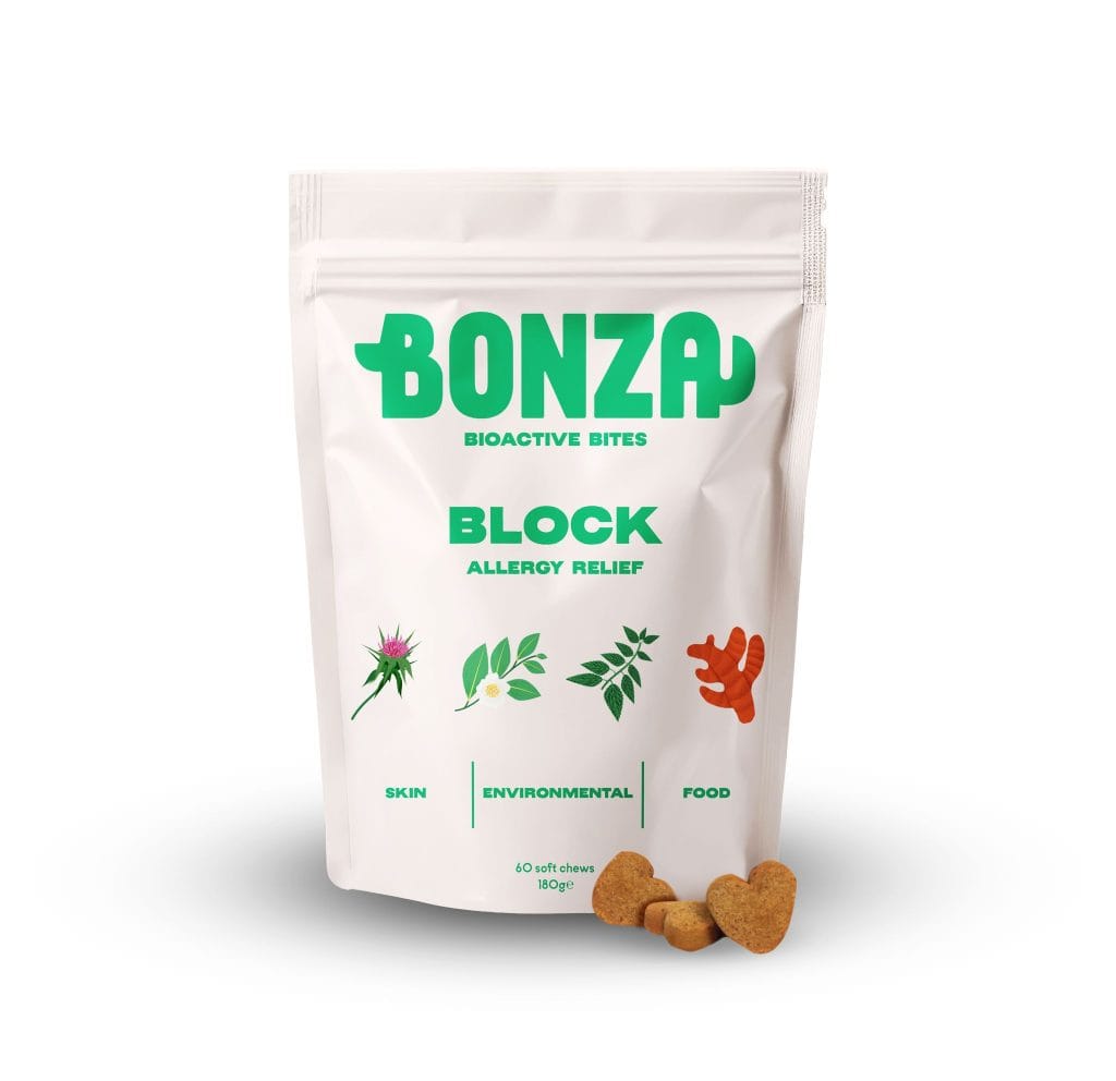 Bonza Bioactive Bites Block - Best Natural Antihistamine Supplement for Dog Allergies