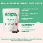 Bonza Block Bioactive Bites Natural Antihistamine Supplement Highly Effective Skin and Seasonal Allergy Relief for Dogs