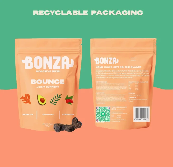 Bonza Bounce Joint and Mobility Supplement for Dogs Recyclable Packaging