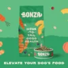 Bonza vegan vegetarian plant-based dog food uk packaging and bowl text Bonza Vegan Dog Food UK Améliorez l'alimentation de votre chien